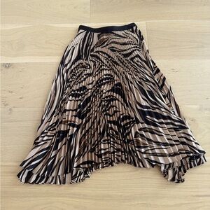 Bailey 44 Black and Tan Asymmetrical Zebra Skirt